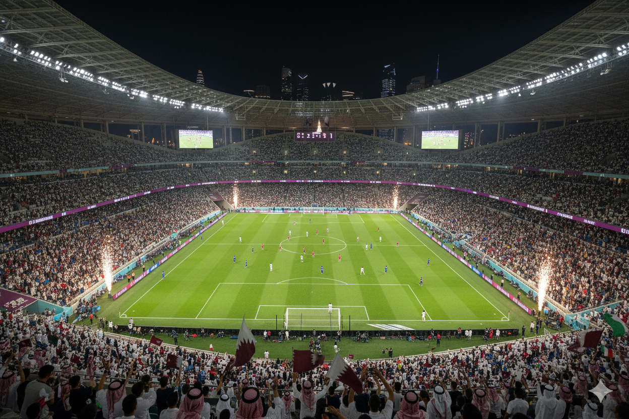 Vue aérienne d’un match du Qatar