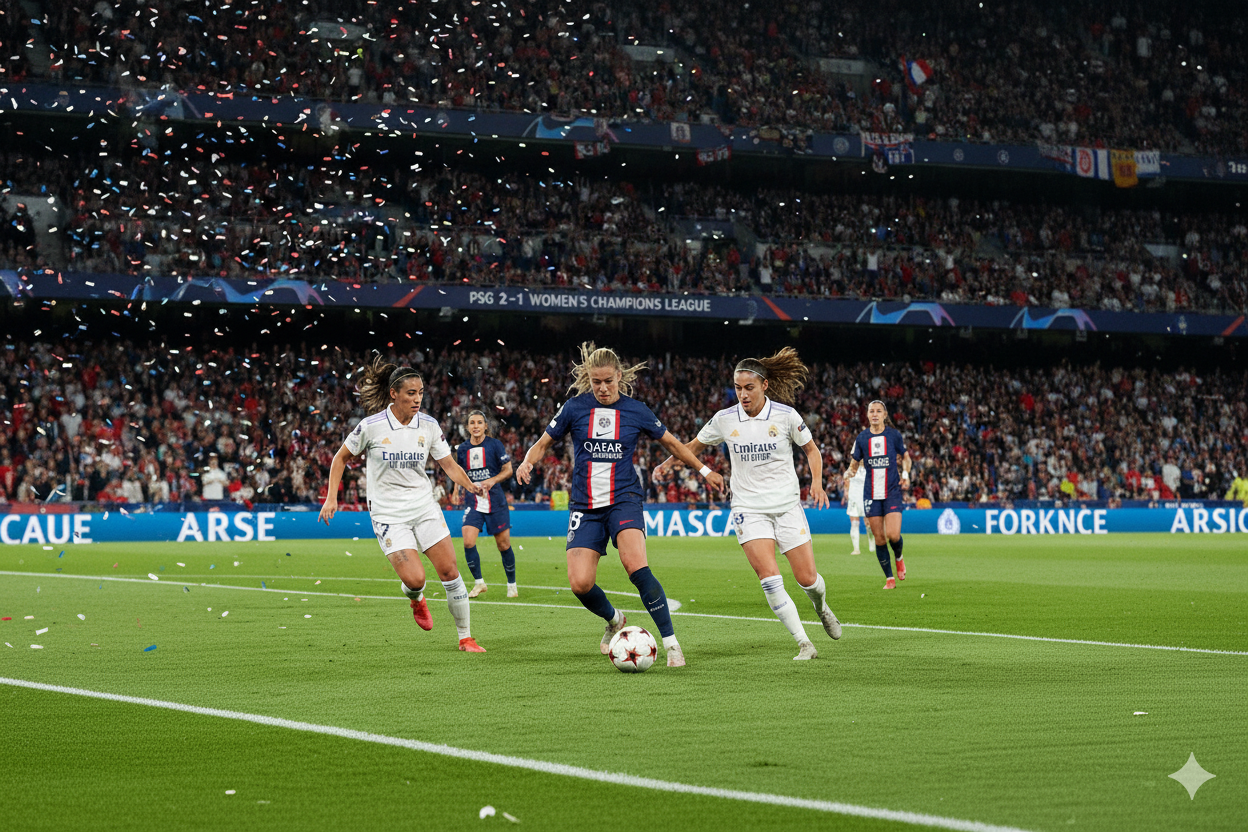 Duel entre les joueuses du PSG et du Real Madrid