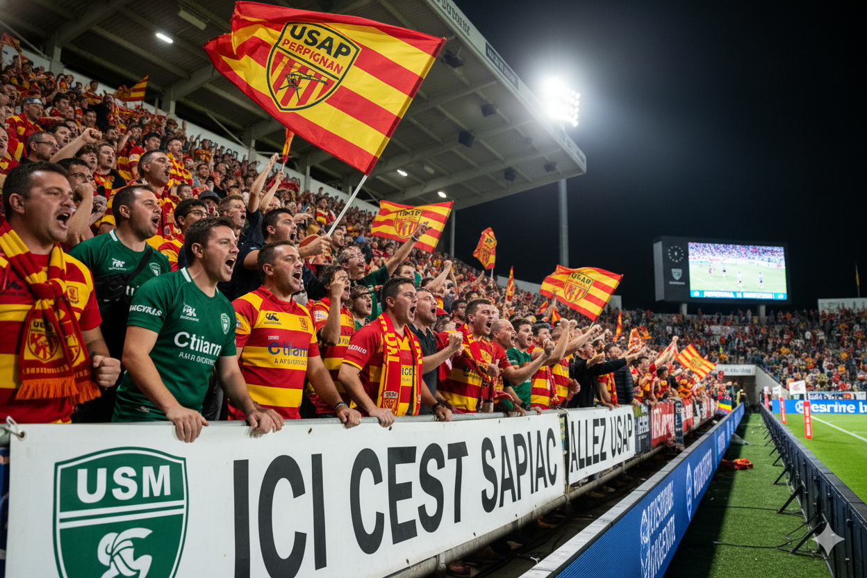 Supporters Top 14 de Montauban et Perpignan