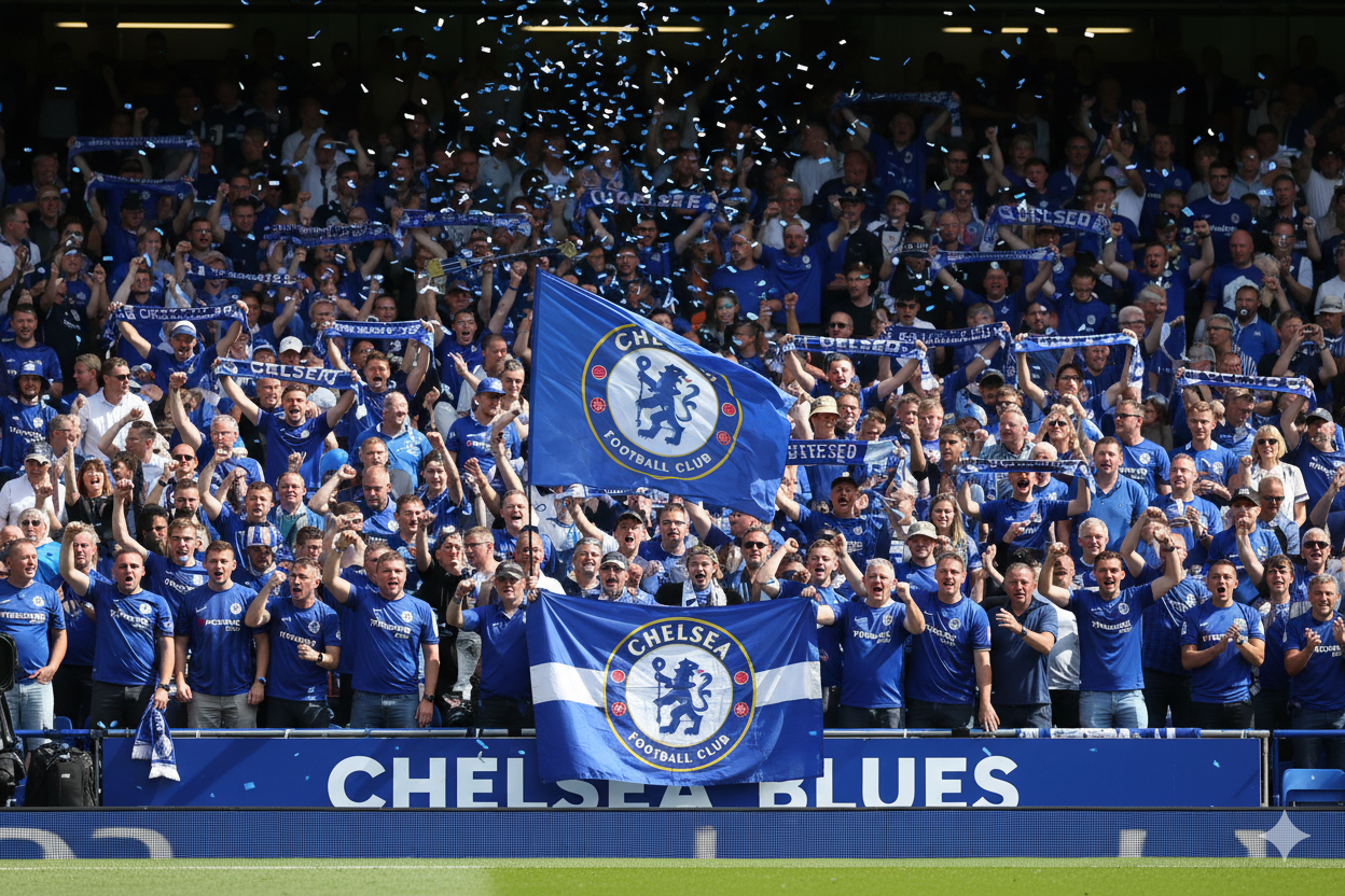 Supporters de Chelsea FC, équipe de Premier League