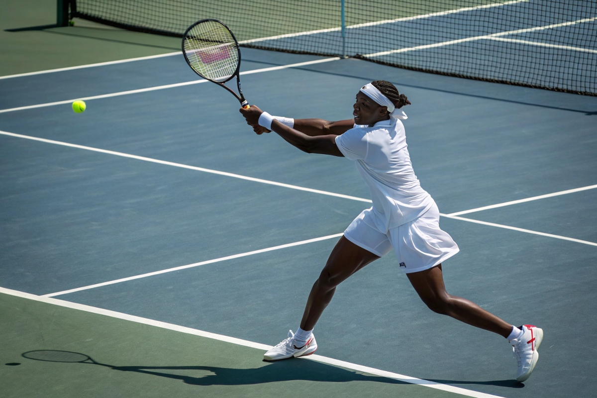 Une joueuse de tennis du tournoi WTA
