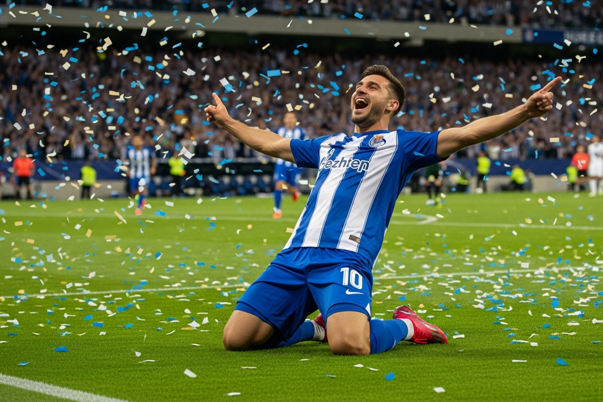 Buteur qui célèbre un but