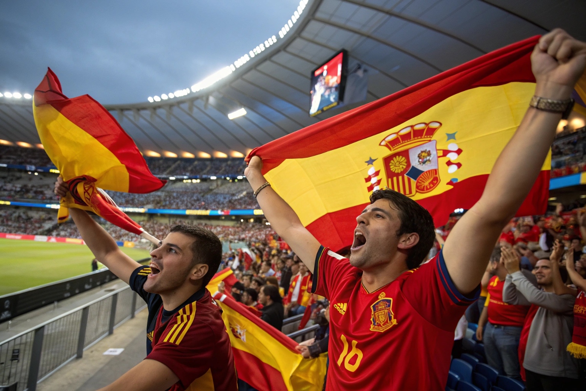 Les fans de l’équipe d’Espagne de football