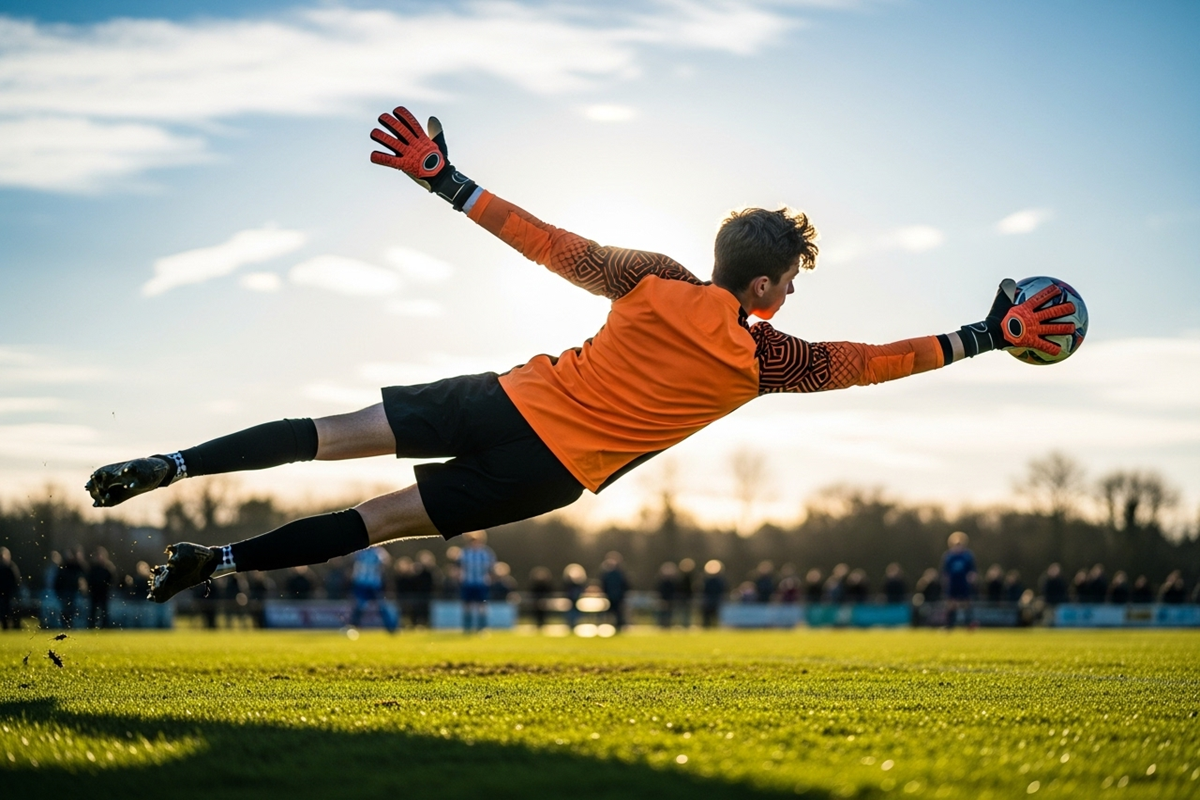 Un gardien de but en action