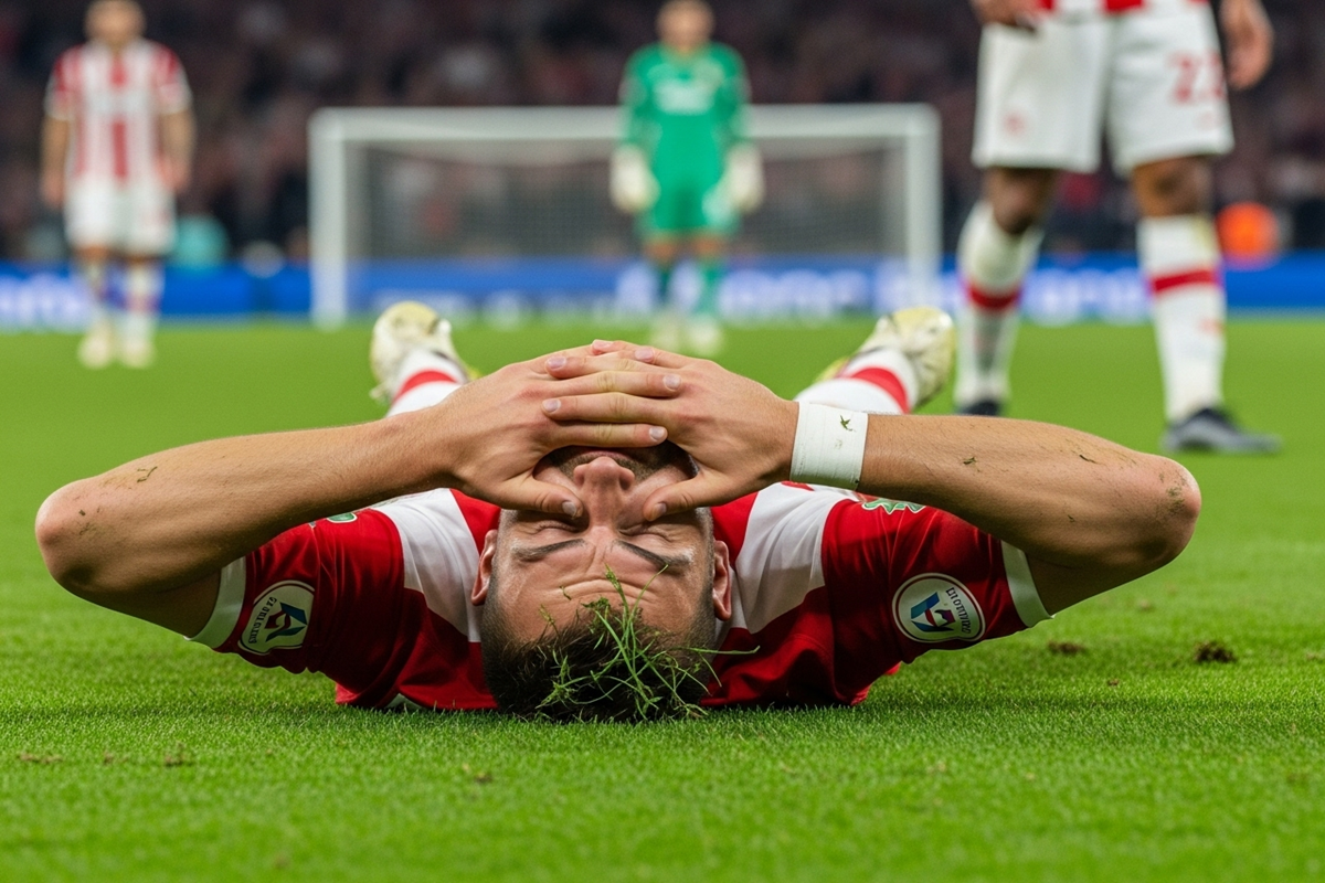 illustration un joueur de foot blessé