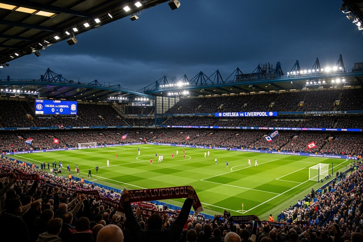 Match de football Liverpool vs Chelsea