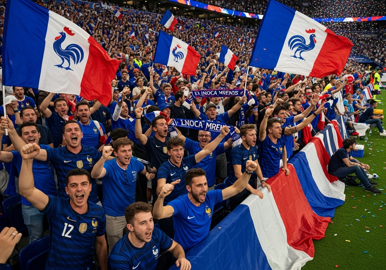 Les supporteurs de l’équipe de France au stade