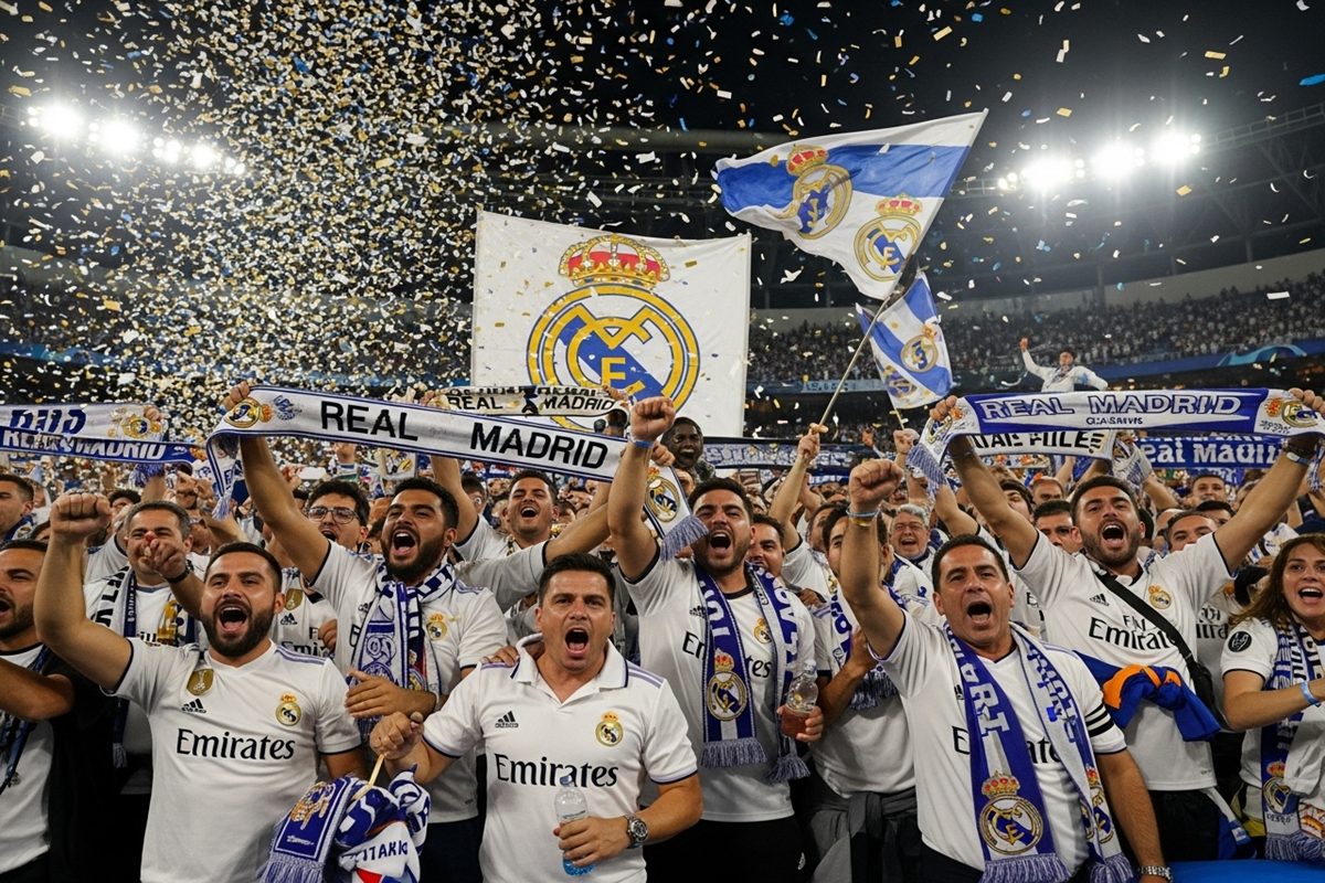 Les supporteurs du Real Madrid lors d’un match de Ligue des Champions